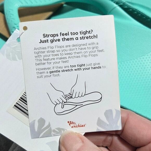 Archies Arch Support Flip Flops Blue Red & Green Many Sizes NWT - Picture 7 of 10